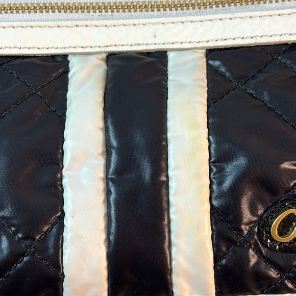 Coach Poppy Ski Bunny Black & White Quilted Nylon Crossbody Bag 15871 - Picture 6 of 16